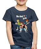 Spreadshirt Die DREI Fragezeichen Kids Detektive Spürnasen Kinder Premium T-Shirt, 122-128, Navy