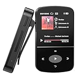 32GB MP3 Player Bluetooth 4.2, Portable Mini Sports MP3 Player, Built-in Pedometer, FM Radio, Recording, E-Book Reading, TF Slot, Expandable to 128GB (Weighs Only 27 Grams, Suitable for Sports)