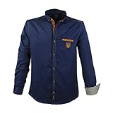 Lavecchia Modernes Herren Hemd mit Applikationen,Navy-blue, 7XL