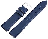 Excellanc-Uhrenarmband Ersatz Leder glatt Dornschließe Breite 10-26 mm (Stegbreite: 14 mm, dunkelblau)