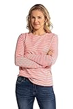 Gina Laura Damen Ringelshirt, Rundhals, Langarm, Knöpfe, feel good hibiskusrot XXL 791540510-XXL