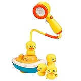 Ente Sprühen Baby Bad Spielzeug Bad Duschkopf 2-in-1 Schwimmende Boot Kind Dusche Spielzeug Duck Badewanne Sprinkler Gießbad Spielzeug Wasser Gilen Spaß Zum B