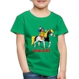 Spreadshirt Yakari Indianer Reitet Auf Seinem Pferd Kleiner Donner Kinder Premium T-Shirt, 122-128, Kelly G