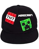 Minecraft Cap Jungen Kinder GRÜN Black ONE GRÖSSE Creeper SNAPPACK HAT One S