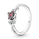 Pandora Disney Die Schöne und das Biest Rose Ring in Sterling-Silber mit Zirkonia, Gr. 54, 190017C01-54