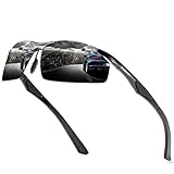 Tarent Sonnenbrille Herren polarisiert mit Hochwertiger Al+Mg Metallrahmen, Fahrradbrille Sportbrille Fahrer Brille für Wandern Motorradfahren Golfen und F