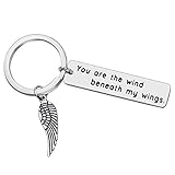 Schlüsselanhänger mit Aufschrift 'You are the wind under my wings', Geschenk für Mutter, Lehrer, Freund, Dankeschön, Geschenk für Vater, Trainer, Wertschätzung, Geschenke für Männer und F