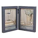 Moderner Bilderrahmen 4 × 6 '/ 5x7' dekorative klappbare Desktop-Fotorahmen-hölzerner Fotorahmen mit Glasfront-Abdeckung Doppelfalte und dreifache Fotorahmen vertikal auf dem Desktop oder Arbeitsp