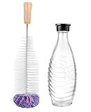 BlueFire Flaschenbürste für SodaStream Crystal Glasflaschen, Premium Reinigungsbürste mit Antikratz Wollkopf, Schonende & Kratzerfreie Reinigung, Flaschenreiniger für Glaskaraffe 0.6 L