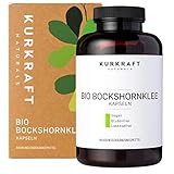 Kurkraft® Bockshornklee Kapseln Aktiviert (240 Stück) - Bio-Zertifiziert & Laborgeprüft - Vegan - 2600mg (650mg je Kapsel) - ohne Zusatzstoffe - Sorgfältig in Deutschland p