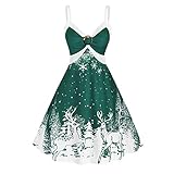 Weihnachtenkleider Damen 1950Er Kurzarm Vintage Retro Spitzenkleid Rundhals Abendkleid Rockabilly Kleider Hepburn Stil Abendkleider Ballkleid Damen Knielang Partykleider Halloween KostüM