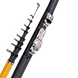 Angelrute Rock Angel Ultra Qualitäts-Carbon-Faser-Powered Angelrute Teleskop tragbare Reise Meer Boot Angelrute Teleskoprute (Color : Yellow, Size : 4.5m)