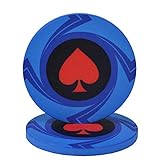 LQIAN Poker Chips Kunststoff 25 Stück/Set Casino-Pfirsich-Herz Keramik Poker Chips Münzen Sets Upscale Sets Poker Chips Karten-Decks Casino Poker Chips Pokerchips Casino (Color : Blue)
