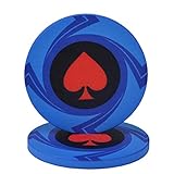 LQIAN Poker Chips Kunststoff 25 Stück/Set Casino-Pfirsich-Herz Keramik Poker Chips Münzen Sets Upscale Sets Poker Chips Karten-Decks Casino Poker Chips Pokerchips Casino (Color : Blue)