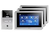 GVS - 1-Familienhaus IP Video Türsprechanlage AVS5095U - Mit 3x10 Zoll Monitor, App, HD-Kamera & Türöffner Funktion (Fingerprint/RFID) - Türklingel Sprechanlage - Gegensprechanlag