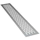 sossai® Aluminium Lüftungsgitter - Alucratis (1 Stück) | Rechteckig - Maße: 48 x 8 cm | Farbe: Aluminium | elox