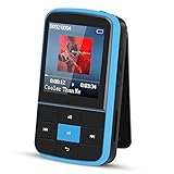 AGPTEK MP3-Player, 16 GB, Bluetooth, MP3-Player mit schweißfester Silikon-Hülle und Sportarmband, unterstützt FM-Radio, FM-Radio, FM-Radio, Lesezeichen, erweiterbar bis zu 128 GB