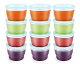 Aufbewahrungsbecher für Babynahrung BPA-fre Mini-Tiefkühldose Frischhaltedose mit schließendem Deckel 120ml 12er Pack Mintb