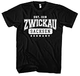College City Zwickau Herren T-Shirt | Stadt - Zwickau Skyline - Fussball - Zwickau Shirt - Ultras | Schwarz (M)
