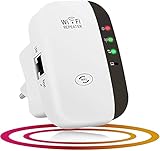 FKH WLAN Repeater, WLAN Verstärker 300Mbit/s 2,4GHz WiFi Range Extender, Fast-Ethernet Port, WPS Taste, EU Stecker, Mini WLAN Verstaerker Receiver Kompatibel mit Allen WLAN G