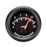 ETOPARS 52mm Automotor Kfz Zeiger Abgastemperaturanzeige Messgerät Kit EGT EXT Temperaturanzeige Weiß LED Lichtanzeige Zeigeranzeig