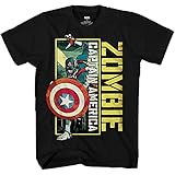 Marvel What If Zombie Captain America Adult T-Shirt (Medium, Black)