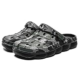 Unisex Adult Clogs Herren Damen Leichte Eva rutschfest Lüftung Sommer Mode Sandalen Weiche Sohle Gartenschuhe Beach Aqua Slippers Schwarz 42