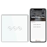 BSEED Smart ZigBee Dimmer Schalter Unterputz Dimmerschalter mit Berührungssensor Glaspanel 2.4GHz WiFi Wandschalter (Hub Erforderlich)Kompatibel mit Alexa/Google Home/Tuya/Smart Life 1 Fach 1 Weg Weiß
