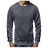 Solid Bottoming Herren Winter Farbe Langarm Top Warme Bluse und Atmungsaktiv Rundhals Gestreift Hemd Herbst Herren Bluse Blusen Blusen Casual, grau, XXL