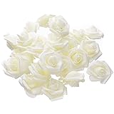 Warmiehomy Schaumrosen Schaumköpfe Künstliche Blume Brautstrauß 50 Stück DIY Foam Rosen Ideal für Hochzeit, Partys, Zuhause, Garten, Büro Dekoration(Beige)