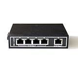 WIWAV WDH-5ET-DC 10/100Mbps Nicht verwaltete 5-Port-Industrial-Ethernet-Switches mit DIN-Schiene/Wandhalterung (Liste der UL, lüfterlos, -30°C ~ 75°C)