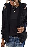 Spec4Y Weste Damen Stehkragen Ärmellos Reißverschluss Jacke Warm Sherpa Fleece Leichte Mantel mit Taschen 2082 Schwarz X-Larg
