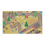 Relaxdays Spielmatte, Bauernhof, schadstofffrei, abwaschbar, rutschfest, Spielteppich Kinder, PVC, 140 x 80 cm, b