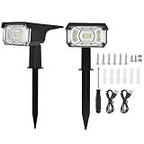 Solar-Rasenlampe, 2 Stück Rasenlicht Polysilizium Solar USB-Lade 40LED IP65 Wasserdichtes Landschaftslicht für Veranden G