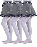 3 Paar Kinder Strumpfhose | Strumpfhose Schule Uniform | 40 den |Made in Italy, 12-14 Jahre, 3 Paar Weiß