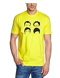 Coole-Fun-T-Shirts Herren T-Shirt Frisuren Big Bang Theory, gelb, XXL, 10850