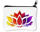 Lotus Flower Silhouette Reißverschluss-Geldbörse Brieftasche Geldbö