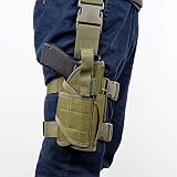 YOCOOL Pistolenholster Waffenholster Oberschenkelholster taktisch MOLLE rechts mit Magazintasche, Geeignet für Jagdschießen, Airsoft, Militärspiele, Paintball, Training oder Cosplay, Armeegrü