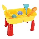 libelyef Sand- und Wassertisch Spielset, Kunststoff Outdoor Spieltisch Sandtisch mit Deckel und Zubehör Garten Sandkasten Spielzeug für Garten, S