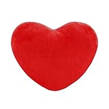 Plüschkissen in Herz-Form, Flauschig gefülltes Herzkissen Couchkissen Kuschelkissen für Hochzeit,Valentinstag & Verlobung für Kinder/Mädchen/Sofa/Autos /Schlafzimmer Größe 15/20/30 cm (Rot, 20*30CM)