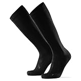 Abgestufte Kompression Socken für Männer & Frauen EU 43-47 // UK 9-12 Einfarbig Schwarz - 1