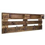 Schroth Home PALrobe 120 x 47 x14 cm rechteckig – Wandgarderobe im VINTAGE Look mit Ablage – Garderobe aus Holz – mit Hak