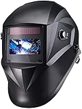 Schweißhelm, Automatik Schweißhelm mit 4 Sensoren, Optische Klasse: 1/1/1/1, Solar Schweißmaske (Variable Abdunklung 4/4-8/9-13), Inkl.6 austauschbare Objektive - PAH04D