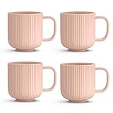 KØZY LIVING Keramik Tasse 4 Stk - 350 ml Tassen-Set in skandinavischem, nordic Design - perfekt für Kaffee oder T