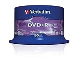 Verbatim DVD+R 16x Matt Silver 4.7GB I 50er Pack Spindel I DVD Rohlinge I 16-fache Brenngeschwindigkeit & Hardcoat Scratch Guard I DVD leer I Rohlinge DVD I DVD Rohlinge Sp