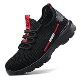 YUTCRE Sicherheitsschuhe Herren Damen Arbeitsschuhe Metallfreie Composite-Toe Arbeitssicherheit Trainer Construction Schuhe (Color : Black, Size : 40 EU)