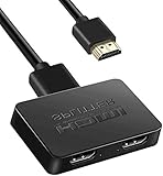 JILM HDMI-Splitter 1 in 2 Out, 4K HDMI-Splitter für 2 Dual-Monitore, 1 x 2 HDMI-Splitter 1 zu 2 Verstärker, Unterstützt HD 3D 1080P für X-box, PS4, PS3, Blu-Ray-Player, Roku, Firestick und HDTV