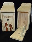 Vogelhaus Schnapsbar Laubenpieper 2 Vögel aus Holz Gartengeschenk G