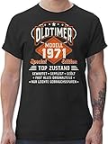 Geburtstagsgeschenk Geburtstag - Oldtimer Modell 1971 - L - Schwarz - Shirt 1970 Herren - L190 - Tshirt Herren und Männer T-S