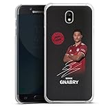 DeinDesign Hard Case kompatibel mit Samsung Galaxy J7 Duos 2017 Schutzhülle transparent Smartphone Backcover FC Bayern München Gnabry Offizielles Lizenzproduk